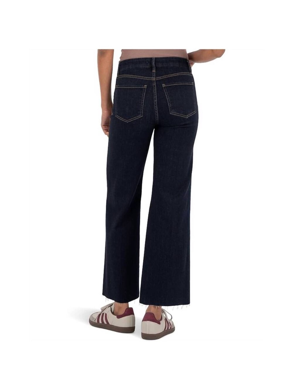 KUT FROM THE KLOTH charlotte high-rise wide leg wide front pockets raw hem 6 - Picture 3 of 13